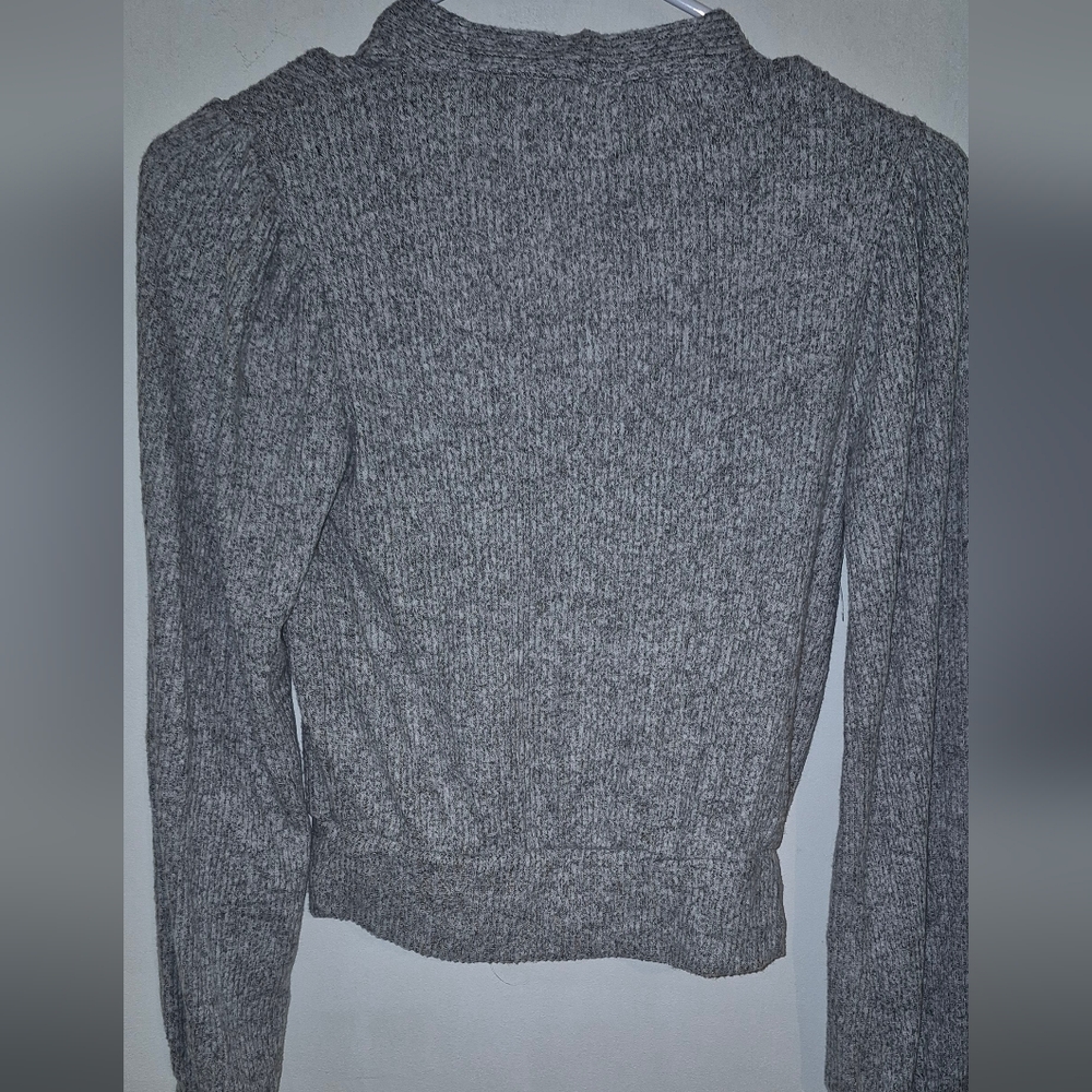 Anthropologie Amadi Rocio Faux Wrap Top Sz.XS NWT Grey - Picture 5 of 10